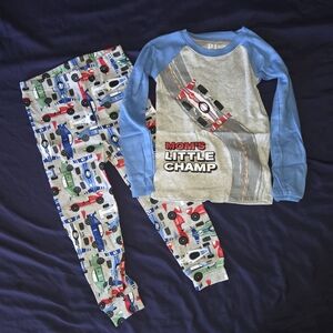 Carter's Little Champ Car Pajama Set - Blue and Gray
